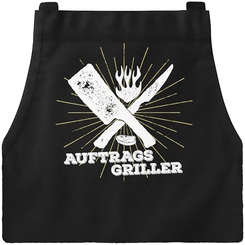 MoonWorks Herren Grillschürze Grillkönig Schürze für Männer Krone