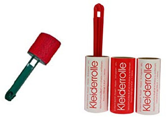 Kleiderrolle 3er, Fusselrolle mit 2 Ersatzrollen + Pulloverbürste Wollerückstände