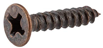 #5 x 5/8 Antique Copper Flat Countersunk Head Phillips Drive Wood Screw | Pack of 25 | Self Tapping Screws for Wood Antique or Modern Furniture | FH14-SAC