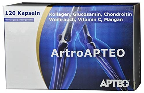 Artro, 120 Kapseln, 6 Inhaltstoffe für die Gelenke, u.a. Glucosamin, Kollagen, Weihrauch, über einen Monat Packung, Gelenkkapseln, wie Artresan, bei Gelenkschmerzen