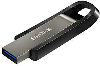 SanDisk Extreme Go USB 3.2 256GB Flash Drive, High speed USB stick, memory stick up to 400 MB/s read speeds, up to 240 MB/s write speeds, SanDisk Secure Access, RescuePRO, durable casing, Black