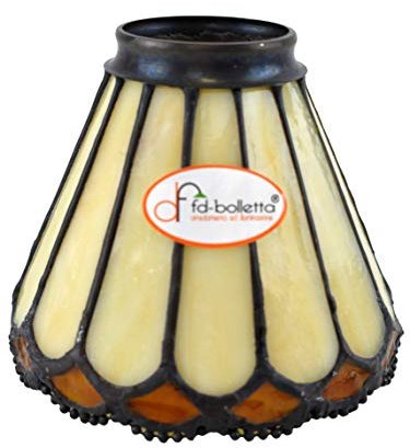 fd-bolletta arredamento e illuminazione Tiffany-Lampenschirm, Multi, Rund, Glas, Ersatzglas, Vintage-Lampenschirm, H 10,5 cm, Ø 12,5 cm, Außendurchmesser 5,5 cm