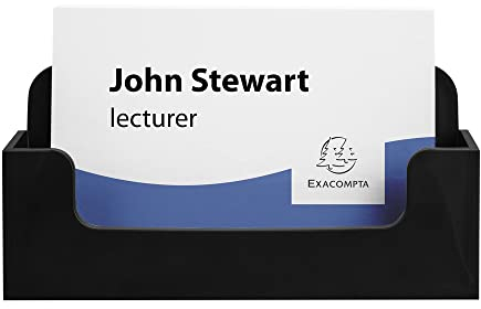 Exacompta - Ref. 71014D - 1 Visitenkartenspender - 1 Fach Tiefe 18 mm für 50 Visitenkarten - Maße: 3,4 x 10,2 x 4,7 cm - Schwarz