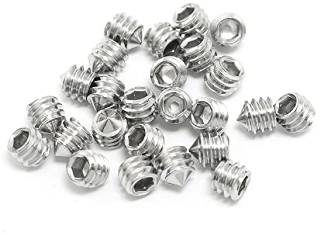Pro Bamboo Kitchen 25pcs 1/4-20 x 1/4 Hexagon Hex Socket Set Grub Screws 304 Stainless Steel Full Thread Cone Point Grub Screw