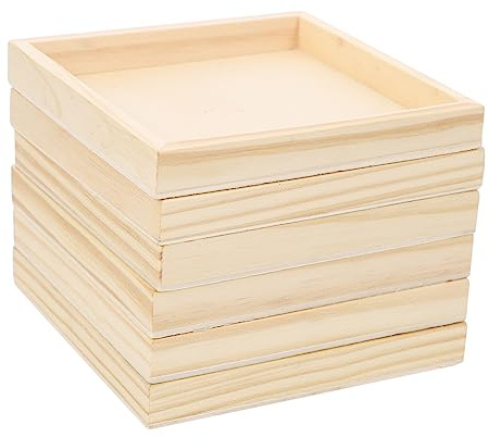 KOMBIUDA Sechseckiges Holztablett 12X12X1.5 cm Für Hexaedermalerei Kinderzimmer Organizer Und 3D-Puzzle Aufbewahrung