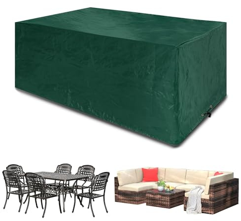 Funshot Abdeckung für Gartenmöbel Wasserdicht Schutzhülle Gartentisch Abdeckplane Gartenmöbel Abdeckung für Loungemöbel Möbelsets,Winterfest,Winddicht Anti-UV,280 * 204 * 90cm