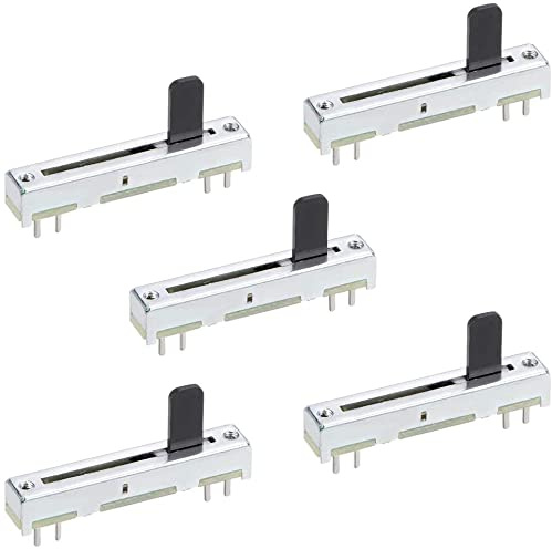 XYWHPGV 5 Stück Fader Variable Widerstände 35mm Straight Slide Potentiometer B104 100K Ohm Lineare Doppelpotentiometer zum Dimmen Tuning(eedb6 041a5 64cfa 4f5ae e8241 7a826