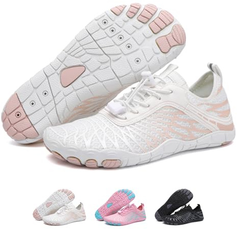 Hike Footwear Barefoot, Minimalist Trail Running Barefoot Shoes, Barefoot Shoes Women Wide Toe Box (White,37)