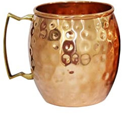 Universal Hub® Kupferbecher, Kupferkrug, geprägte Kelchgläser, Trinkbecher, 2er-Set, Becher aus reinem Kupfer, Ayurveda-Moscow-Mule-Glas für Cocktails, Whisky, wasserbecher, Glaswaren Geschenke
