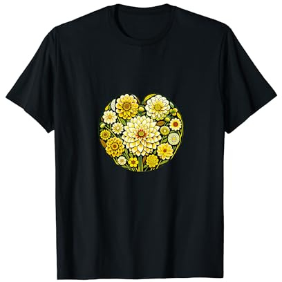 Dahlia Flower Art Yellow Dahlias floral artwork T-Shirt