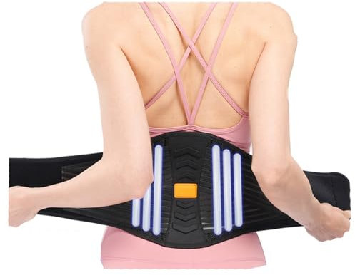 Rückenstützgürtel zur Entlastung des Unteren Rückens, Atmungsaktive Rückenbandage für Herren und Damen, Rückengurt für Arbeit und Sports A,M