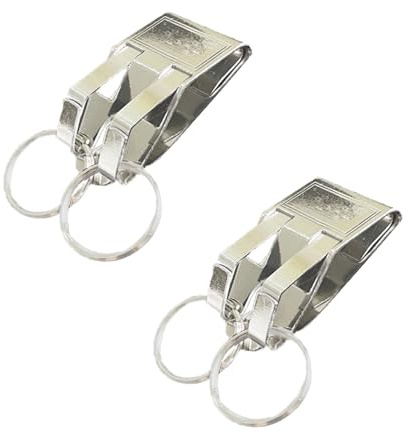 2 Stück Gürtel Schlüsselanhänger aus Edelstahl, Gürtelclip Schlüssel Clip Schwerlast Schlüsselhalter Schlüsselringen für Herren und Damen - 096# Doppelring
