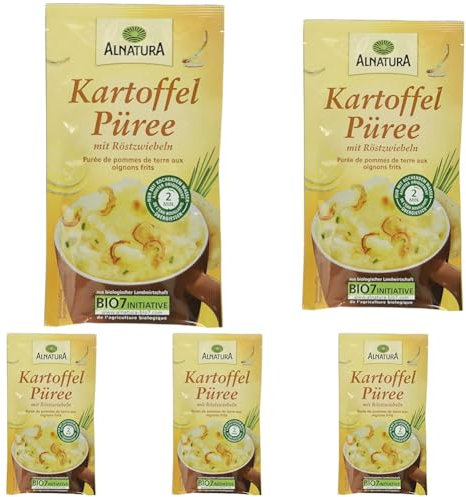 Alnatura Kartoffelpüree mit Röstzwiebeln, 49.5g (Packung mit 5)
