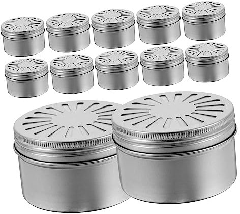 Garneck 12stücke Nachfüllbare Aluminium Aromabox Mit Deckel Robuster Abriebfester Duftdiffusor Für Haushalt Büro Meditation Und Yoga Praktische Luftdichte Aufbewahrungsbox