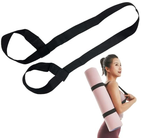 BAVALIN Yoga Mat Strap for Carrying - Cotton Yoga Mat Carry Strap Sling, Adjustable Loops for all Mat Sizes(Yoga Mat not included)