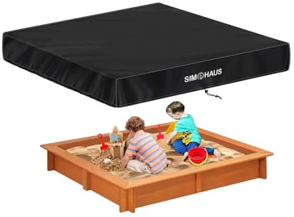 SIMPHAUS Copertura Sabbiera Impermeabile 125x125x20cm,Copertura per Sabbiera con Coulisse,Coprisabbiera Copertura Sandbox,Copertura per Sabbiera e Piscina da Giardino Tessuto Resistente allo Strappo