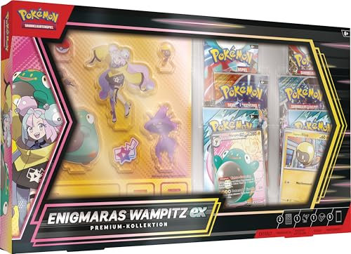 Pokémon-Sammelkartenspiel: Premium-Kollektion Enigmaras Wampitz-ex (1 holografische Vollbild-Promokarte, 6 Boosterpacks & Kunststoff-Aufsteller)