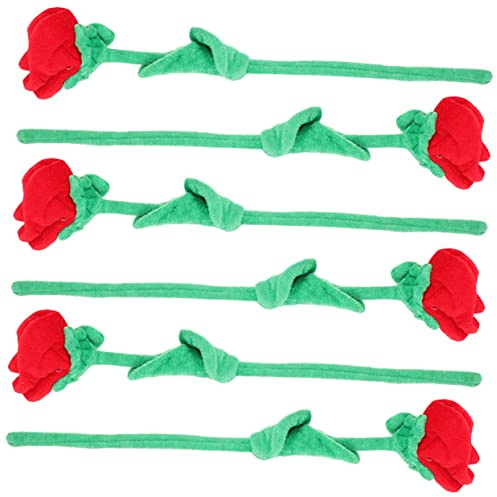 Cabilock 6 Piezas de Peluche con Flexible Ramo Artificial Decorativo para Hogar Boda y Fiesta Flores Suaves y Duraderas sin