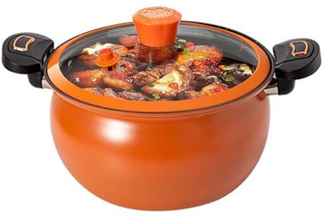 Olla Expres Pequeña - Cacerola Para Placas De Inducción,Olla Express de Rápido Calentamiento con Tapa Transparente para Cocinar Sopas y Alimentos en Cocina Hogareña