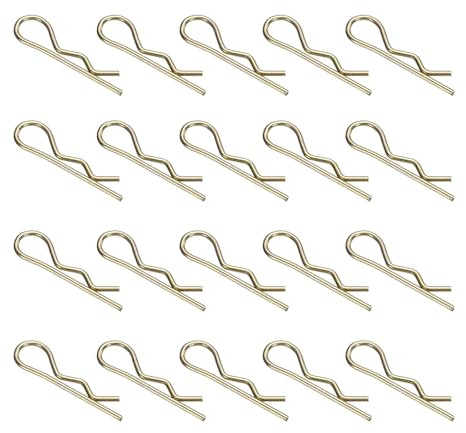 QUARKZMAN 50 Stück Splint 2x45mm Sicherungsring R Clip Splint Gold | Sortiment, Verzinkter Federstahl, Für Anhänger Traktoren Rasenmäher Wagen LKW