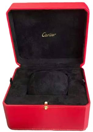 ROUREOX Röd Svart Klocklåda Kontrast Design Åttkantig Väska Texturerad Exteriör Guld Detalj för Cartier
