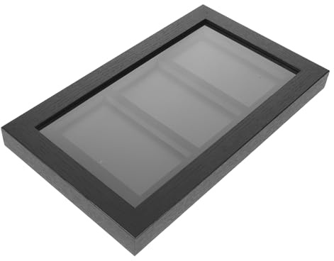 GAROZATION Cornice da Parete per Esposizione di Carte Psa 3 Slot 13,4x8x1,2 Pollici, Custodia Protettiva per Carte Sportive e Collezionabili, Espositore per Biglietti da Visita Montaggio