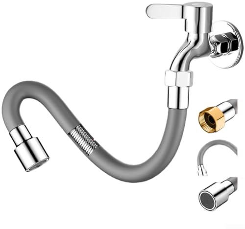 Manguera de extensión de grifo, opciones de longitud de 20-75 cm, tubo de silicona flexible, diseño giratorio de 360 grados, acero inoxidable resistente a altas temperaturas, aireador antisalpicaduras