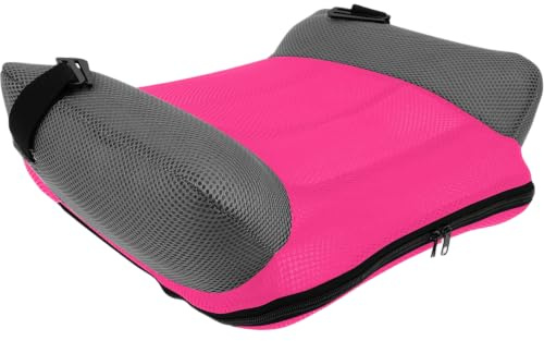 Aufblasbarer Auto-Sitzerhöhung, tragbarer rückenfreier Reise-Sitzerhöhung für Kinder, keine Pumpe erforderlich, 14, 5 x 19 Zoll/37 x 50 cm, Rose