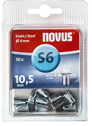 Novus 045-0044 Tuercas ciegas remachables M 4 X 10,5 acero