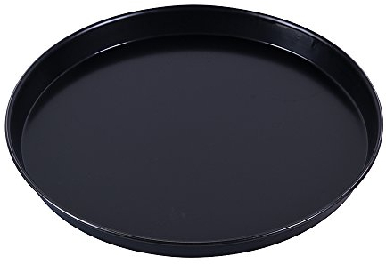 Paderno 11740-30 Teglia rotonda antiaderente per pizza, bordi alti, realizzata in lamiera bluita (ferro blu), resistente fino a 280°, 30 cm ø x 2,5 cm (altez.)