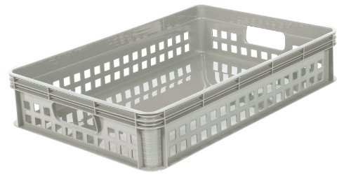 5 x 22 Litre Plastic Tray - Robusto Industrial Plastic Stacking Euro Storage Containers Boxes Baskets Crates GREY