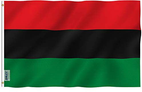 Anley Fliegenbrise 3x5 Fuß Afroamerikanische Flagge - Lebendige Farbe und UV-beständig - Leinwand Kopf- und Doppelnaht - Panafrikanische Flaggen Polyester mit Messingösen 3 x 5 Ft