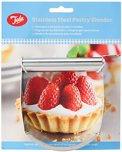 Tala Stainless Steel Pastry Blender, Five Bladed Dough Pastry Blending Tool with Grip Handle Design, Dishwasher Safe, Black, 22 x 14 x 3 cm