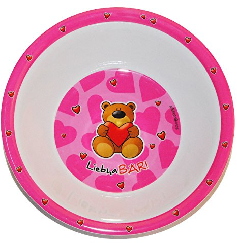 alles-meine.de GmbH Suppenteller/Suppenschüssel/Müslischale - Kinderteller - Ich hab Dich so lieb ! LiebhaBÄR ! - aus Kunststoff/Plastikteller Plastik - Geschirr für Ki..