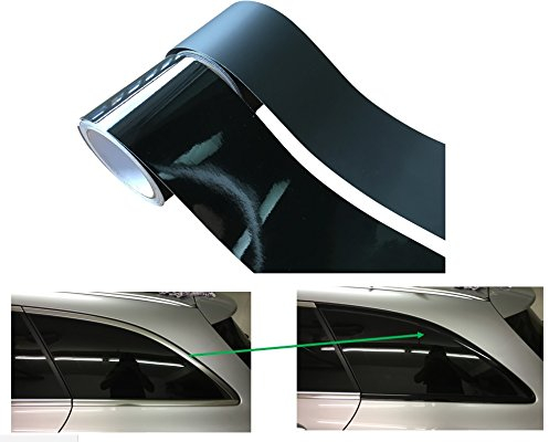 10Meter Folie – SELBSTKLEBEND für CHROMLEISTEN selber SCHWARZ machen/selbst Folieren – Auto PKW KFZ – KEIN Lackieren -10cm Breite ROLLE – EINFACHE VERARBEITUNG – (10m x10cm MATT)