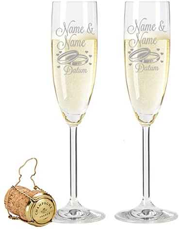 Calici da spumante Leonardo, in design wedding, perfetti come regalo di matrimonio, regalo di nozze per coppia, personalizzabili