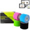 KALAHARI 4 Rotoli Nastro Kinesiologico Professionale più E-Book Applicazioni in Italiano - Synthetic Kinesiology Tape per una migliore Aderenza e Impermeabilità ad Acqua e Sudore - (5cm x 5m)
