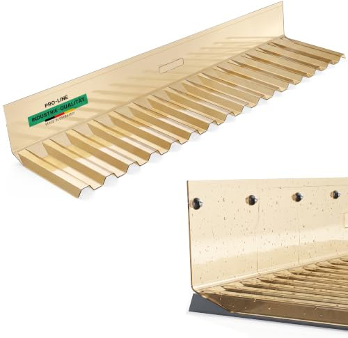 PVC Wandanschluss Trapez 70/18 bronze | Breite: 1100 mm Profilseite: 245 mm Glatte Seite: 130 mm, Maueranschluss, Dachabschluss für Wellplatten Terassendach Carport