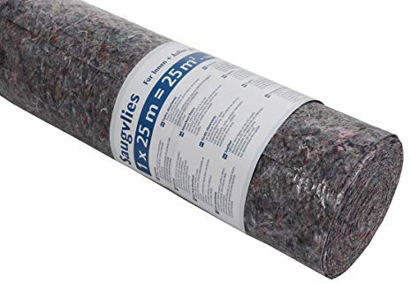 Starkes Malervlies 1 x 25 m (25m²) – Gewicht 220g / m² - Wasserundurchlässige PE-Sperrschicht mit Anti Rutsch Effekt – Abdeckvlies – Schutzvlies