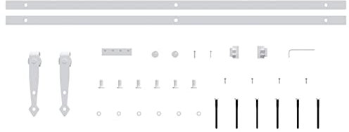 Norheim 200 cm Herraje para Puerta Corredera Kit Mini de Accesorios para Puertas Correderas Guia Puerta Corredera Blanca