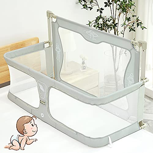 3 in 1 babybett,beistellbett baby,120x50cm,Babywiege,laufstall babybett,baby bett,Höhenverstellbares, beistellbett baby boxspringbett,mit Zubehör,baby laufstall, der auf das Bett gestellt werden kann