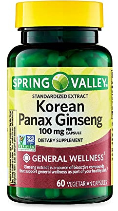 Convergence Korean Panax Ginseng Vegetarian Capsules, 100 mg, 60 Count