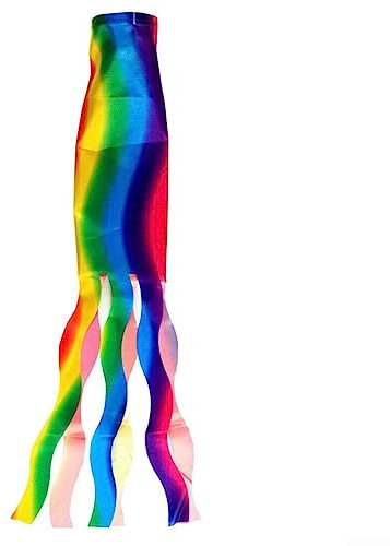DAZZLEEX Wind Sock Festival Flags Rainbow Windsock Outdoor Colorful Spiral Spinner for Garden Backyard Tent Caravan Camping Colorful Flag Decoration 140cm