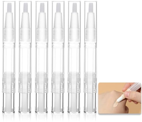 ZALHIN 10 PCS Bolígrafos Vacíos de Aceite de Uñas 5ml con Plumas de Torsión Transparente Tubo Líquido para Crecimiento de Pestañas Pluma Contenedor