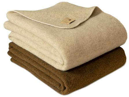 TILLHÅLL Wolldecke für Herbst & Winter aus 100% Bio-Schurwolle | Natürlich Wärmend & Feuchtigkeitsregulierend | Robust & Langlebig | Made in Germany | 150x200 cm | Braun