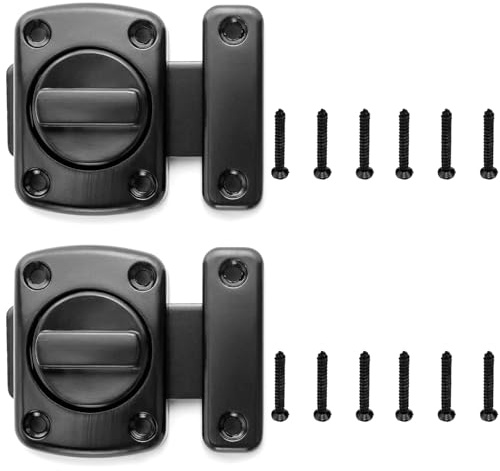 Door Bolt Latch for Internal Doors Black Pack of 2