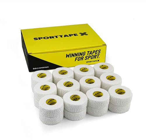Box of 24 Rolls - SPORTTAPE Elastic Adhesive Bandage - 2.5cm x 4.5m - Tearable EAB for Thumb, Hand & Finger Strapping, Golf & Weightlifting Tape | First Aid & Medical Tape