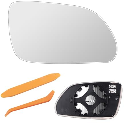 Spiegelglas Ersatz für VW Polo 9N 05-09, Skoda Oktavia (1Z3 / 1Z5) 04-08 | Ersatzspiegelglas Beifahrerseite Beheizbar Außenspiegel Asphärisch Rückspiegelglas ABS-Seitenspiegelglas - Rechts
