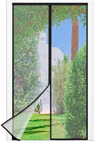 Fliegengitter Balkontür Magnet, 120 * 210cm Stärkere Magneten Fliegengitter Tür,3.8cm Breites Klettband, Fliegengittertüren Ohne Bohren, Insektenschutz Balkontür, Für Balkontür/Terrassentür, Schwarz