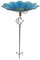 Creekwood Glass Bird bath - Blue - Bird Feeder Garden Ornament Outdoor with metal stake for stability Hand-painted Glass for Garden décor and Outdoor decoration – (30x79) cm